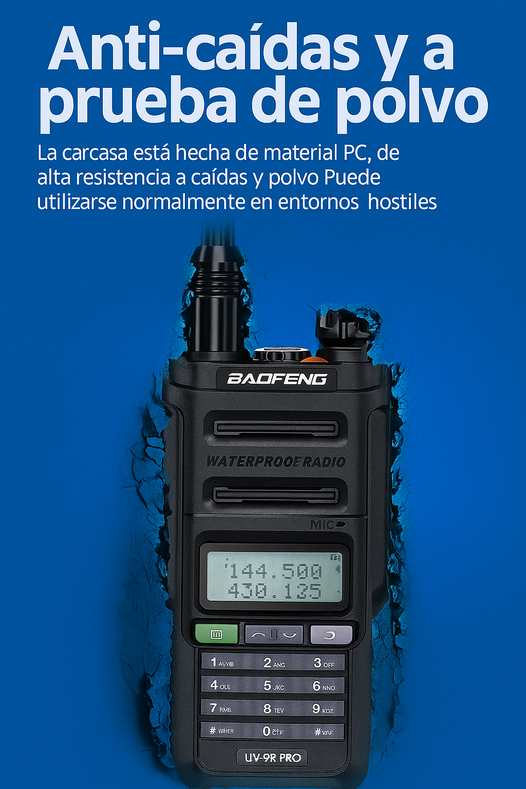 Radio baofeng UV9R PRO V2 tri banda Puerto USB C