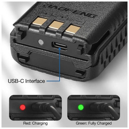 1 Bateria UV5R Reemplazo BL5 USB C